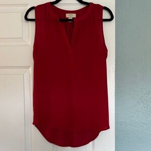 LOFT Women's Vibrant Red Sleeveless Blouse